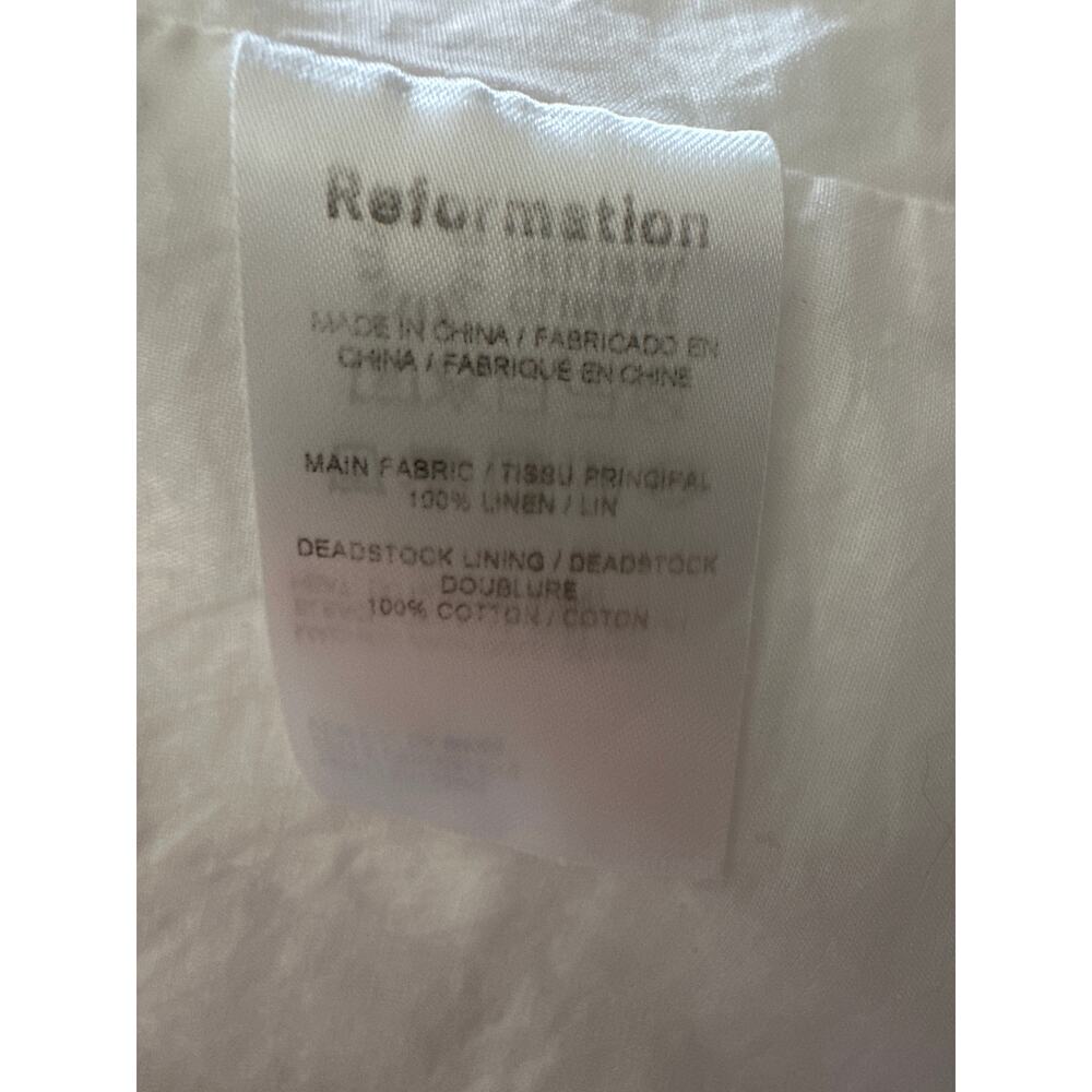 Reformation Weiss White Linen Wrap Dress Small - Picture 9 of 9